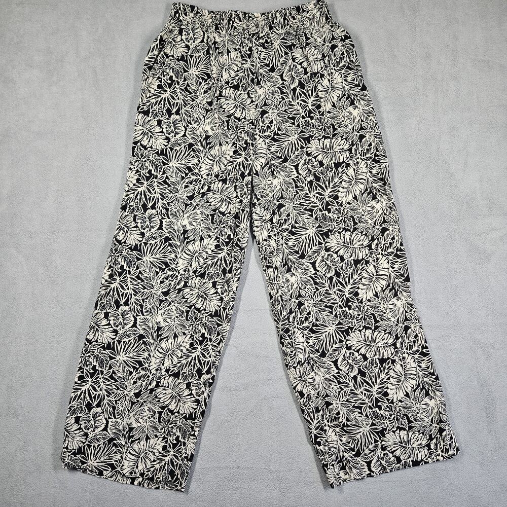 Panama Jack Cropped Pants Women's L Linen Blend Lightweight Tropical Cruise